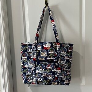Vera Bradley Iconic Vera Large Tote Snow Globes NWT Quilted Cotton Holidays